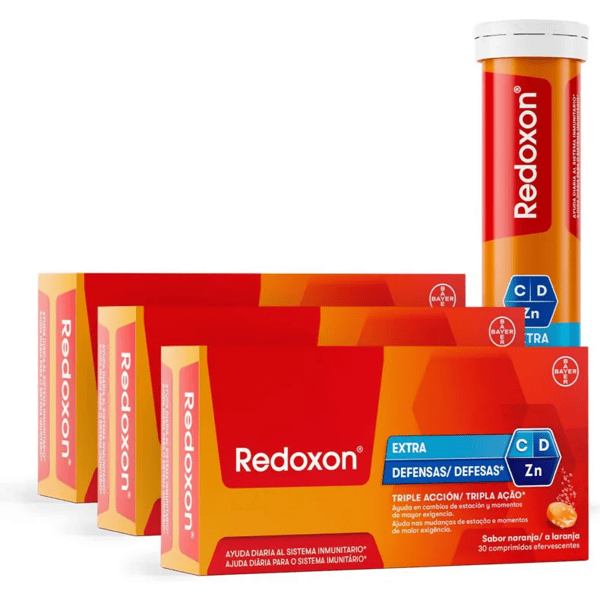 Redoxon Extra Defensas Vitamina D, C y Zinc 3x30 Comprimidos Efervescentes Naranja