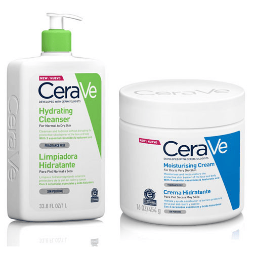cerave pack familiar limpiadora hidratante 1000ml  crema hidratante 454gr