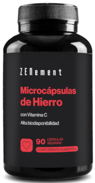 ZENement Microcápsulas De Hierro Con Vitamina C 90 Cápsulas Veganas