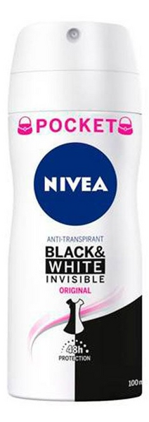 Nivea Desodorante Spray Invisible For Black & White Original Pocket 100ml