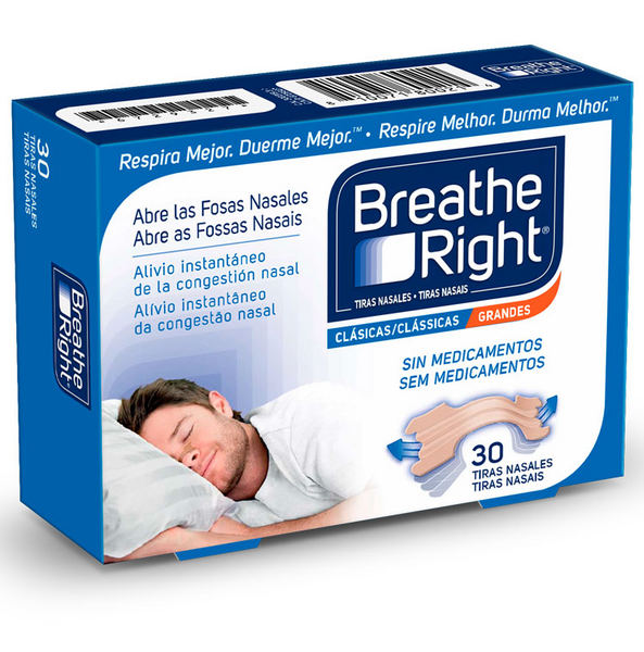 Breathe Right Tiras Nasales Grandes 30 Uds