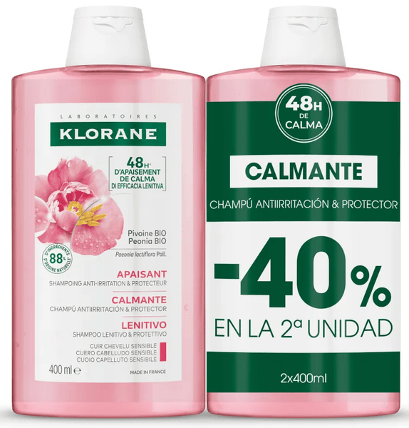 Klorane Champu Peonia 2X400 Ml - Imagen 5