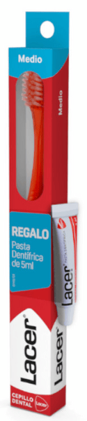Lacer Cepillo Dental Medio 1 Ud + Pasta Dentífrica 5 Ml - Imagen 2