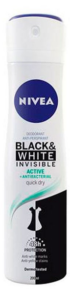 Nivea Desodorante Spray Black & White Invisible Active 200ml