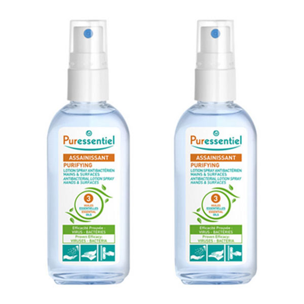 Assainissant Lotion Spray Antibactérien Mains & Surfaces 80ml Lot de 2