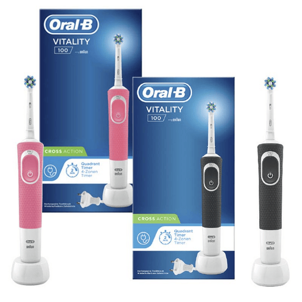 Oral-B Pack Cepillos Eléctricos Vitality 100 Cross Action Negro y Rosa