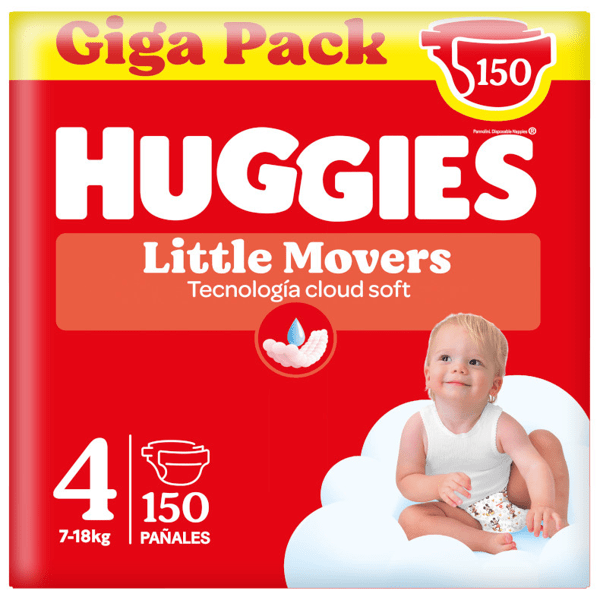 Huggies Little Movers Pañales Disney Talla 4 (7-18 Kg) 150 Uds
