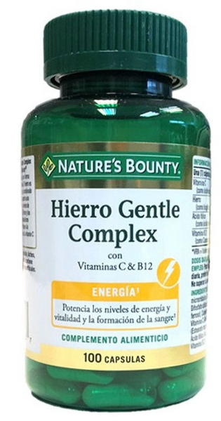 Nature's Bounty Hierro Gentle Complex Con Vitamina C & B12 100 Comprimidos