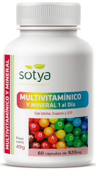 Sotya Multivitamínico y Mineral con Luteína, Licopeno y Q10 820 mg 60 Cápsulas
