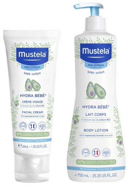 Mustela Hydra-Bebé Crema Cara 40 ml + Leche Corporal 750 ml