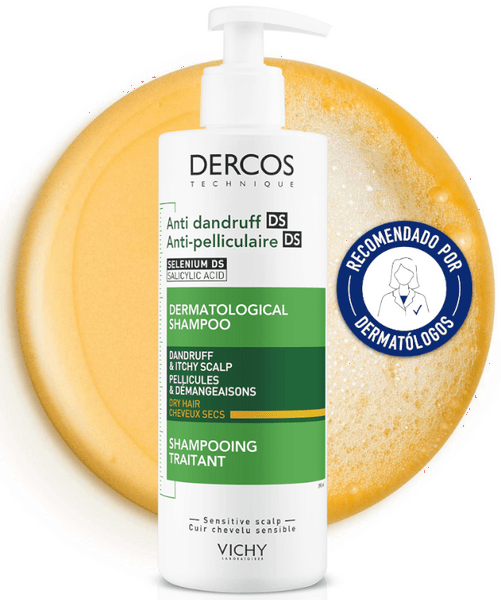Vichy Unisex Dercos Anti-Dandruff Shampoo For Dry Hair 390Ml - Imagen 4