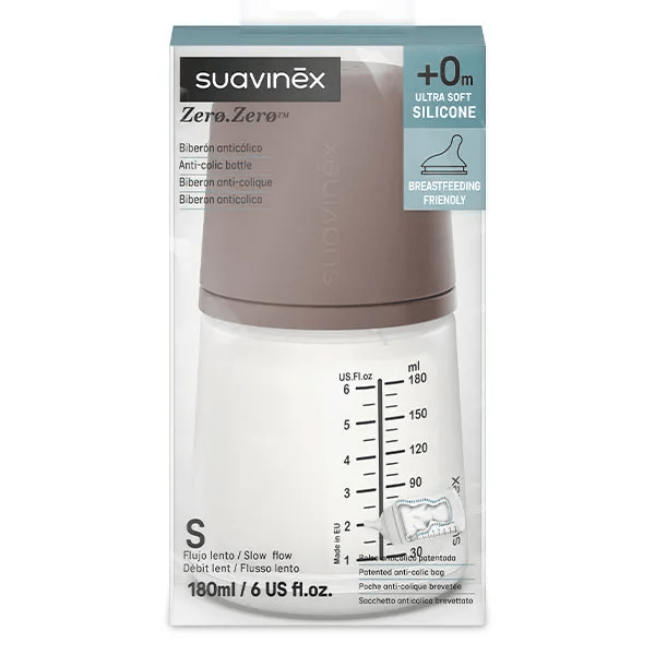Biberon Anti-Colique Zerø.Zerø Débit Lent S Deep 180ml