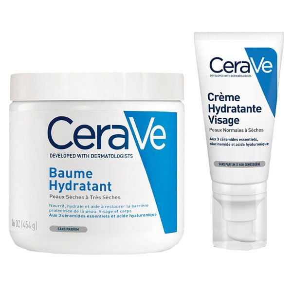 Routine Visage et Corps Peaux Sèches Baume Hydratant 454 ml & Crème Hydratante Visage 52ml
