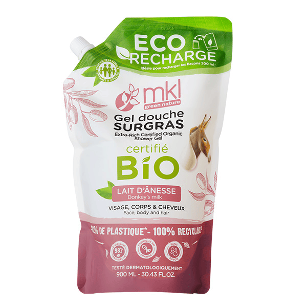Eco-recharge Gel Douche Bio** Lait d'Ânesse 900ml 2