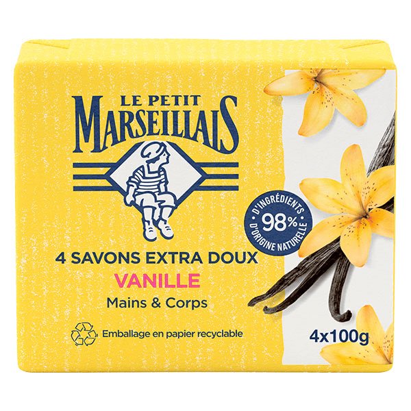 Savon Extra Doux Vanille Lot de 4 x 100g 3
