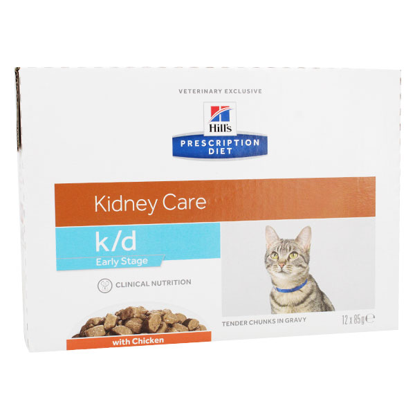 Prescription Diet Feline K/D Early Stage Kidney Care Aliment Humide Poulet 12 x 85g