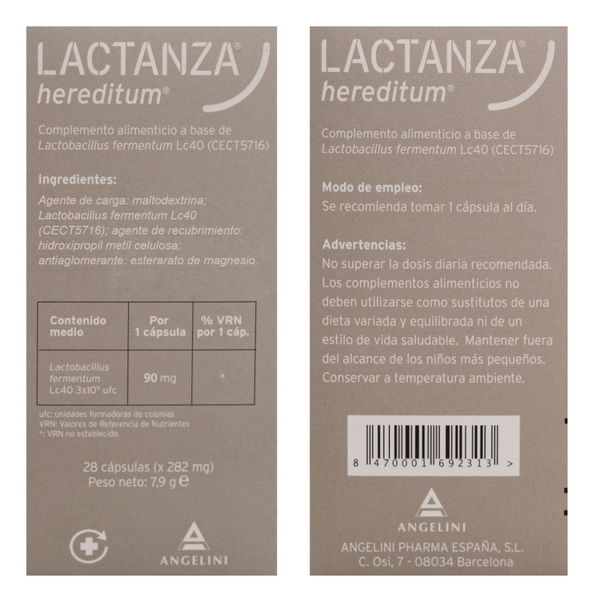 Lactanza Hereditum 28 Cápsulas