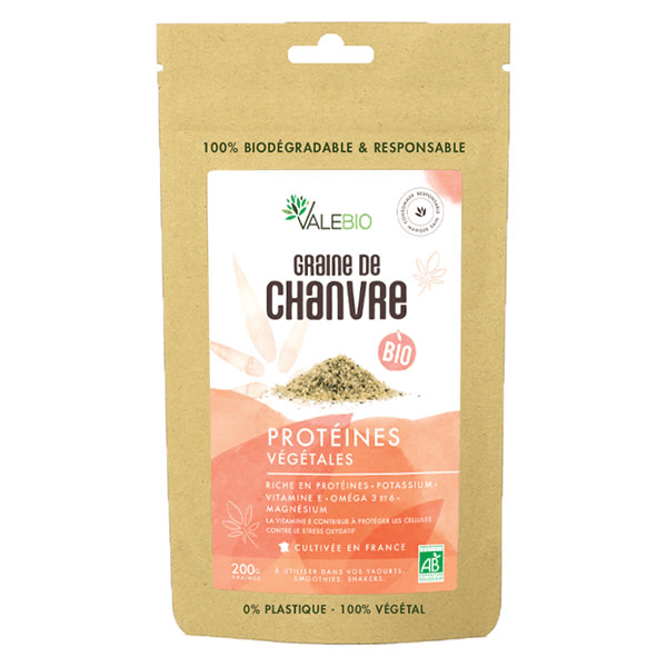 Graine de Chanvre Décortiquée Bio 200g 2