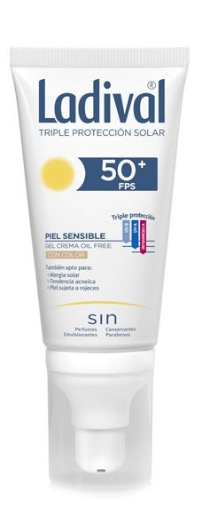 Ladival Pieles Sensibles o Alérgicas FPS50+ Facial Color 50 ml Gel Crema
