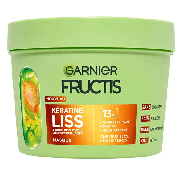 Fructis Kératine Liss Masque enrichie en kératine végétale 370ml 2