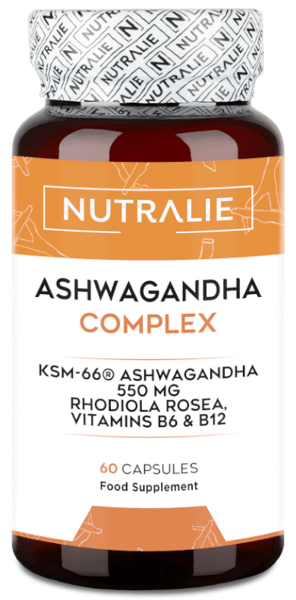 Nutralie Ashwagandha con Vitamina B6+B12 y Rodiola Ansiedad 60 Cápsulas