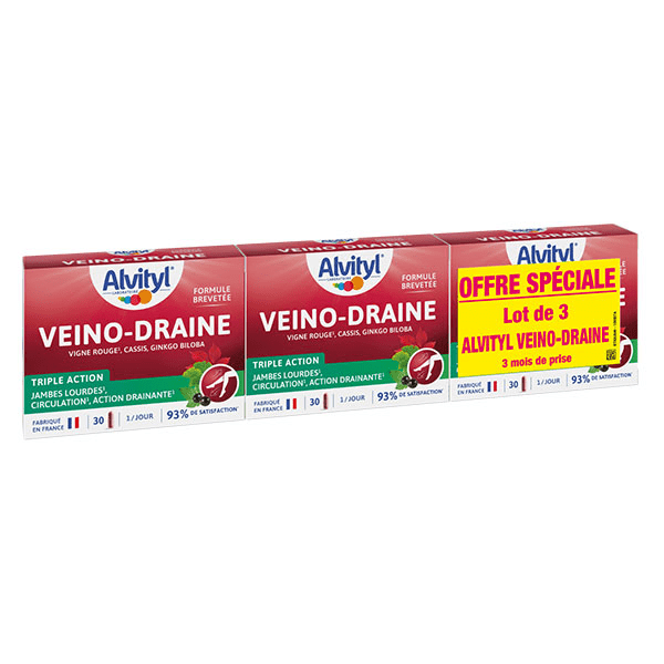 Veino-Draine Circulation, jambes légères dès 12 ans 3 x 30 gélules 5