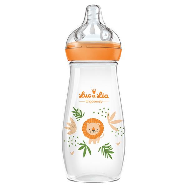 Luc et Léa Biberon Plastique Orange Lion 330ml 4