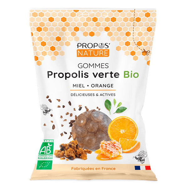 Propos' Nature Apithérapie Gomme de Propolis Miel Orange Bio 45g 2