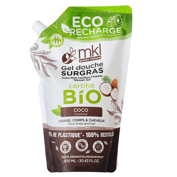 Eco-recharge Gel Douche Bio** Coco 900ml 2