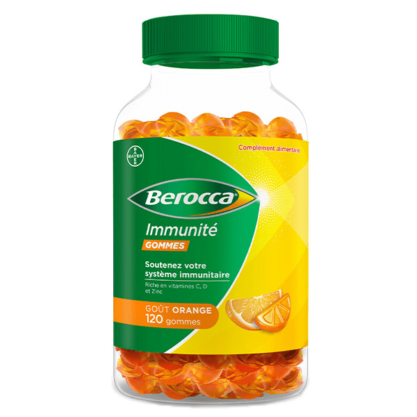 Berocca® Immunité 120 gummies Multivitamines et Minéraux Complément Alimentaire Goût Orange 2