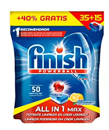 Finish All in 1 Max Pastillas Lavavajillas Limón 50 uds