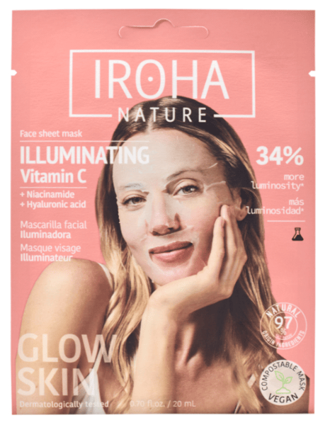 Iroha Nature Mascarilla Iluminadora Biodegradable con Vitamina C 1 uso