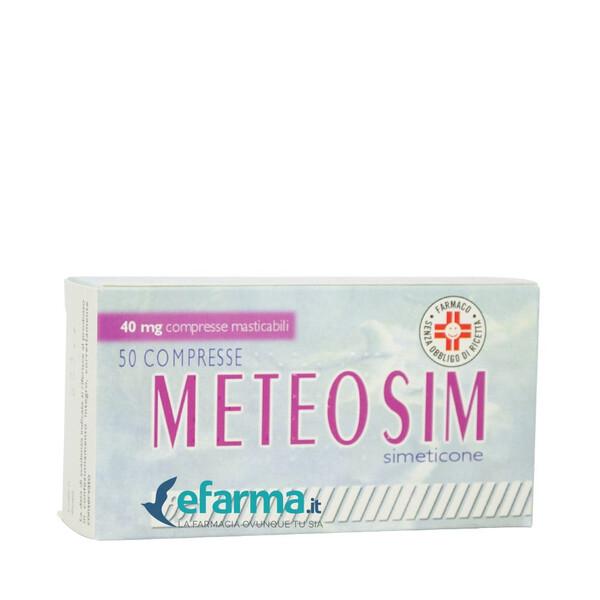 Meteosim 40 mg Simeticone Meteorismo 50 Compresse Masticabili