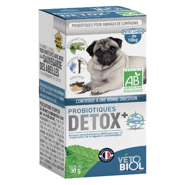 Meilleurs prix pour Vetobiol Probiotiques Detox+ Petit Chien Bio 30g