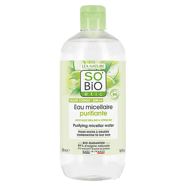 So'Bio Étic Hydra Aloe Vera Eau Micellaire Purifiante Jus d'Aloe Vera Bio 500ml 4