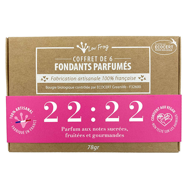 Coffret Fondant Parfumé Parfum d'Ambiance 22:22 Sucré Fruité Gourmand Bio 6 unités