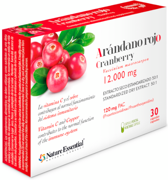 Nature Essential Arándano Rojo 12000mg 30 Cápsulas Vegetales