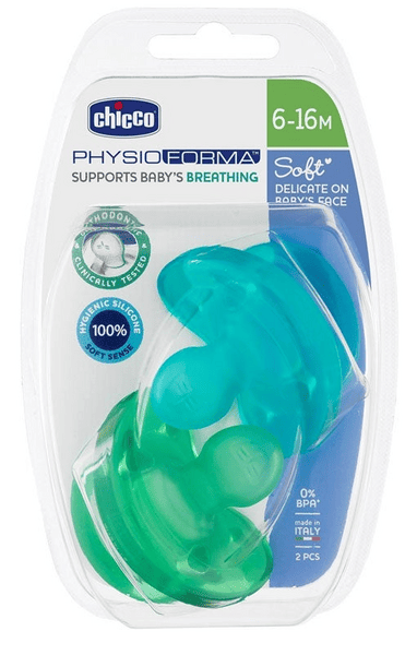 Chicco Chupete Physio Soft Orthodontic 6-16m Azul 2 U 2 uds