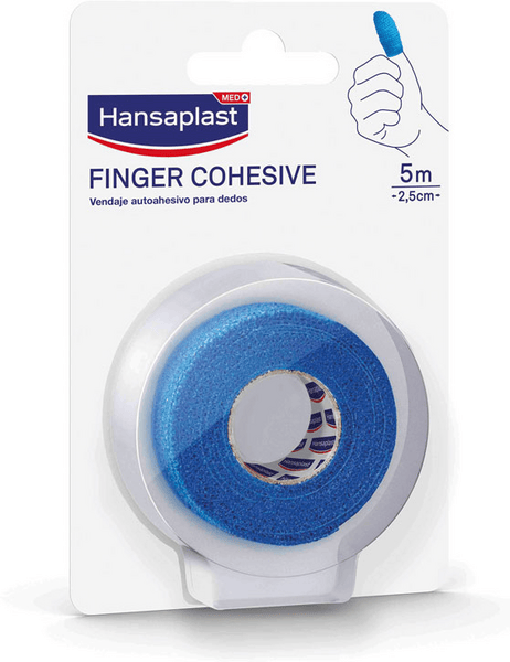hansaplast venda cohesiva para dedos 5m x 25cm azul