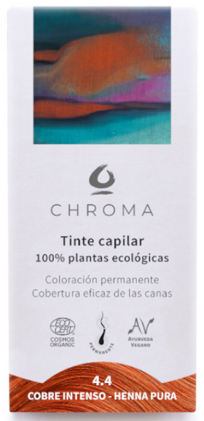 Chroma Tinte Capilar Natural Cobre Inteso 4.4 - Henna Pura 500gr