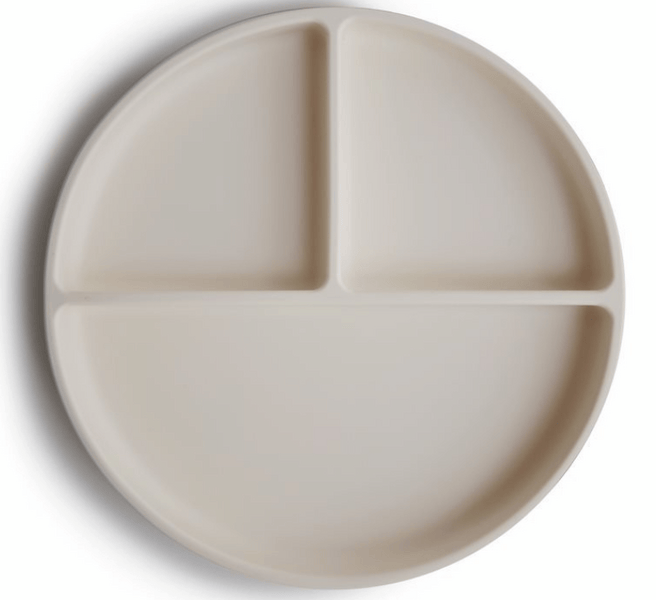 Mushie Plato Ventosa-Compartimentos Solid Marfil