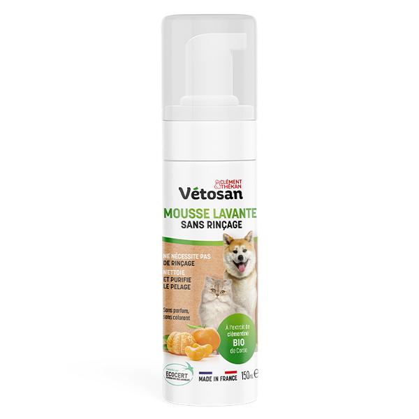 Vétosan Mousse Lavante Sans Rinçage pour chiens et chats 150 ml 2