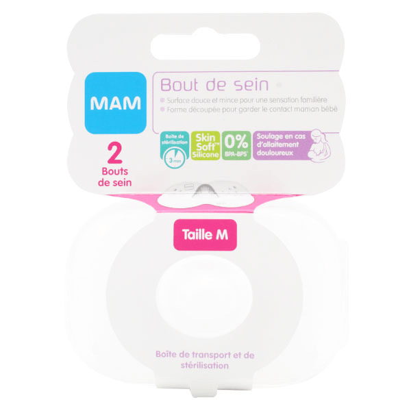 Allaitement Bout de Sein Silicone Taille M Lot de 2 + Boîte de Stérilisation 3