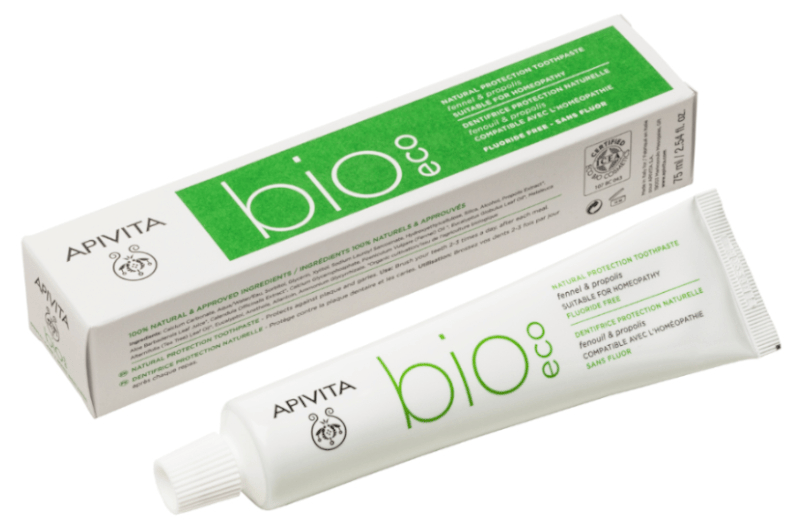 apivita bio eco crema dental con hinojo y propoleo sin fluor 75 ml