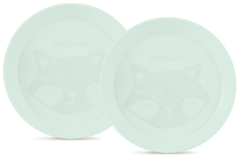 Miniland Platos Redondos Infantiles Mapache Mint 2 uds