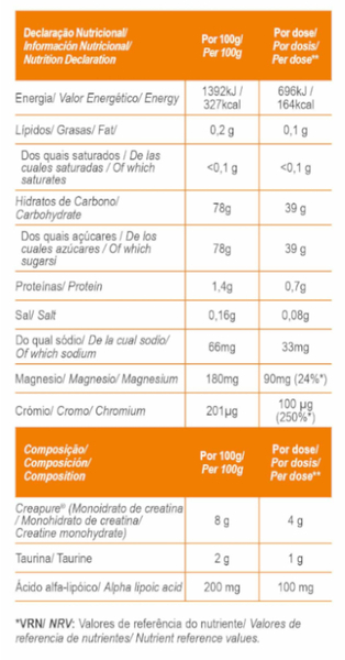 GoldNutrition Creatina Power Mix Naranja/Mango 1 Kg