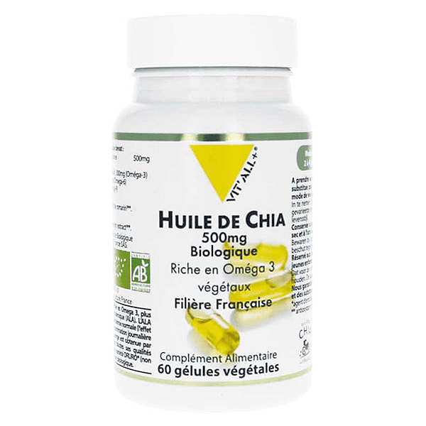 Huile de Chia 500mg Bio 60 gélules végétales