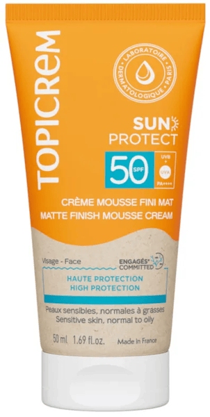 Topicrem Crema Sun Protect Mousse- Acabado Mate Spf50+ 50 Ml - Imagen 2