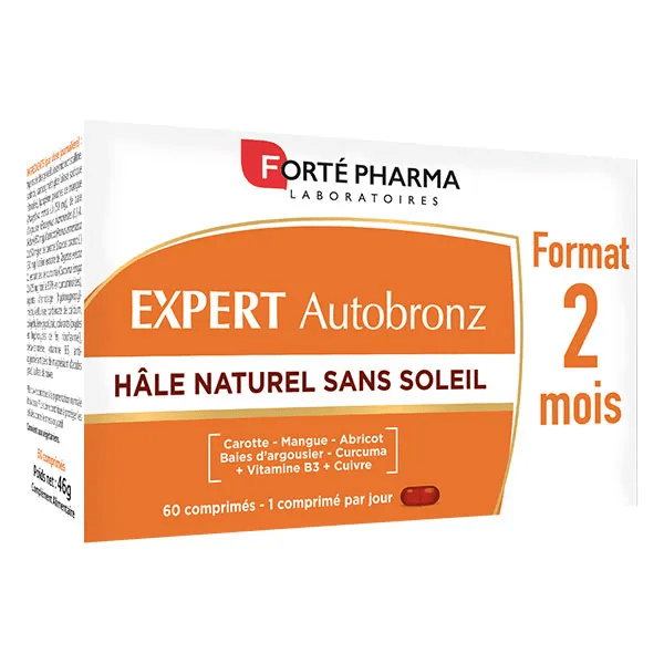 Expert Autobronz Hâle naturel Cuivre Vitamine B3 60 comprimés 2
