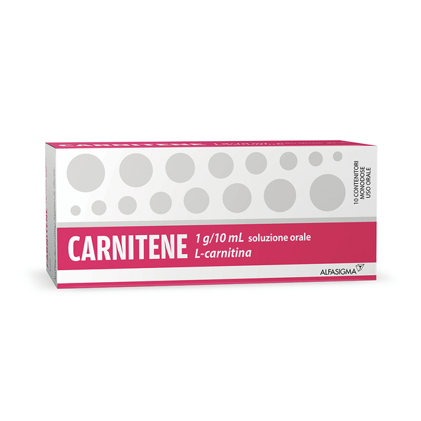 Carnitene L-Carnitina Soluzione Orale 10 Flaconcini Monodose 1 g/10 ml